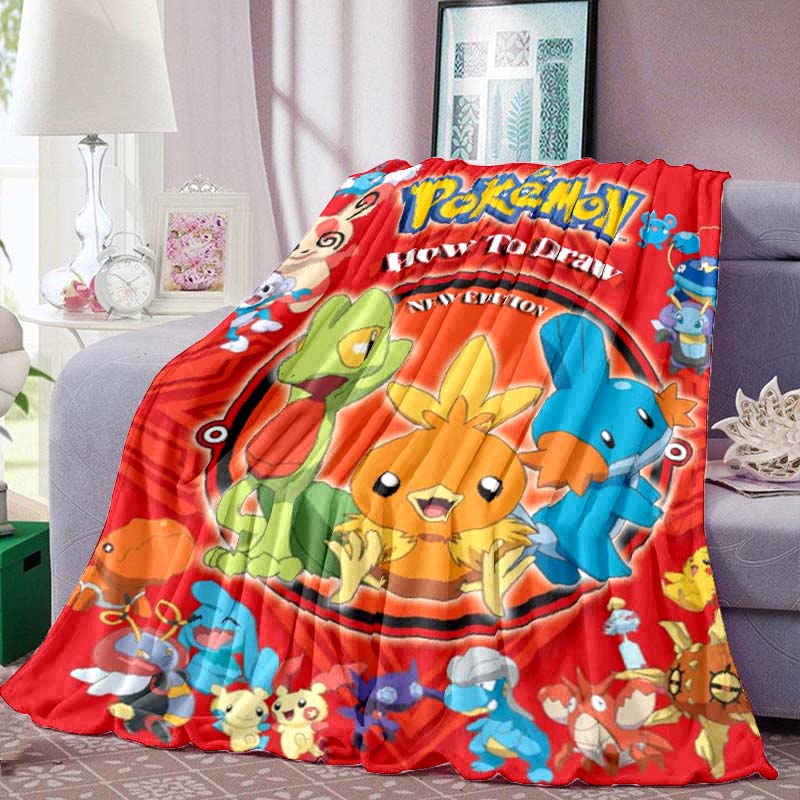 

Pokémon Print Blanket Warm Comfortable Flannel Blanket for Bedrooms, Sofas, Beds, Chairs, Picnics, Travel -LXR35 75x90cm