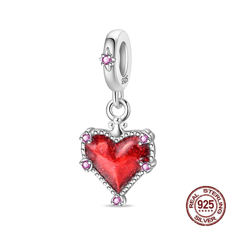 100% Copper Strawberry Lipstick Ladybird China Red Charms Beads Fitoriginal Bracelets For Women Diy Jewellery