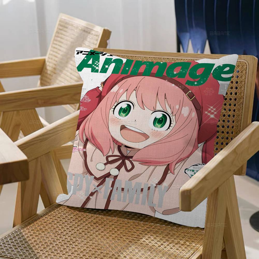 

Anime S-Spy X Family Cushion Cover Pillowcase Upholstery Sofa Throw Pillow Home Decor Pillowcas 12x12Inch