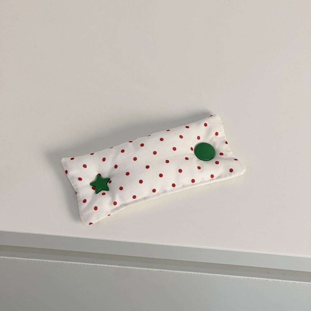 Polka Dot Pattern Desktop Cable Organizer Fabric Cord Storage Clip Date Cable Winder Women Girls
