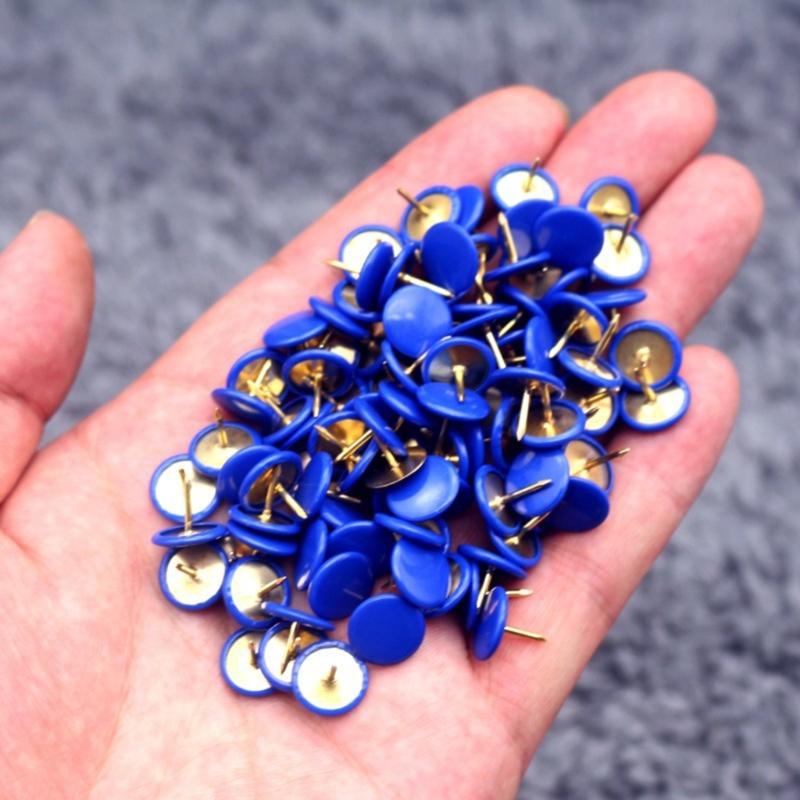 100Pcs Colors Push Pins Colorful Decorative Thumb Tacks Roundness Head Push Pins