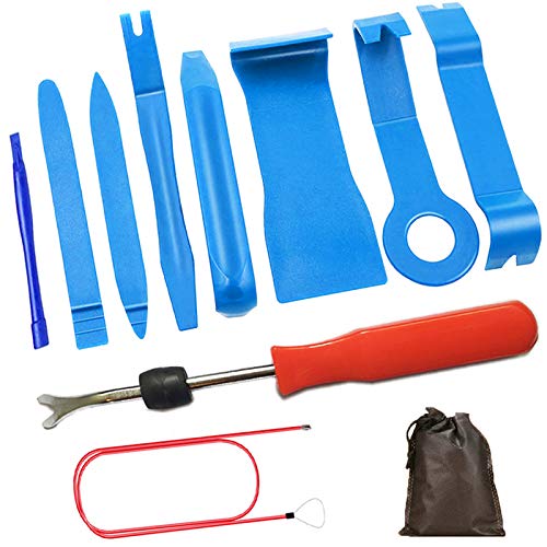 

RITYHOFT Инструмент для снятия обшивки салона, Снятие обивки, Инструмент для снятия панелей, Инструмент для снятия клипс, Включает направляющую для проводки, Набор из 10 предметов, Светло-голубой