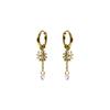 Boucles d'oreilles en perles blanches avec finition en or jaune 18 carats - Irath