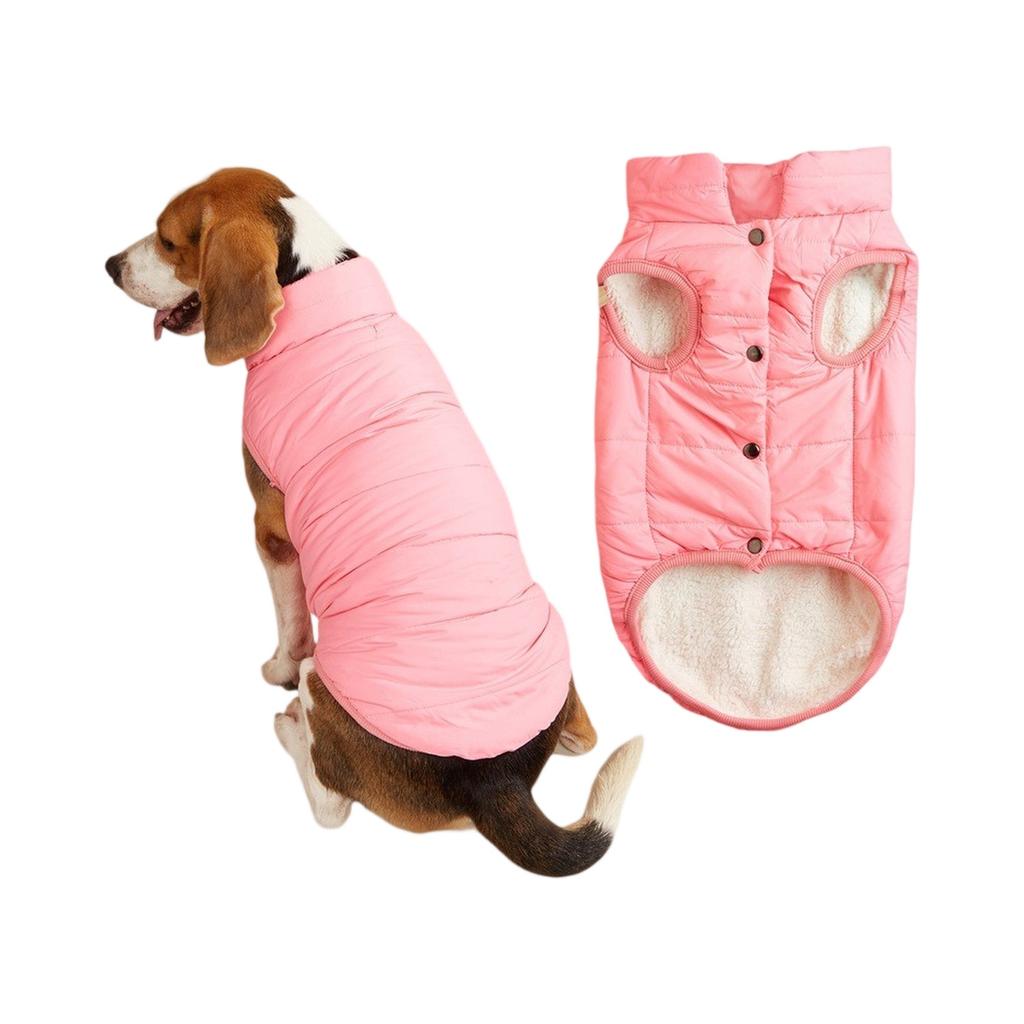 Button Winter Dog Vest With Integrated Keep Warm Fleece Back Zipper For Small Medium Dog