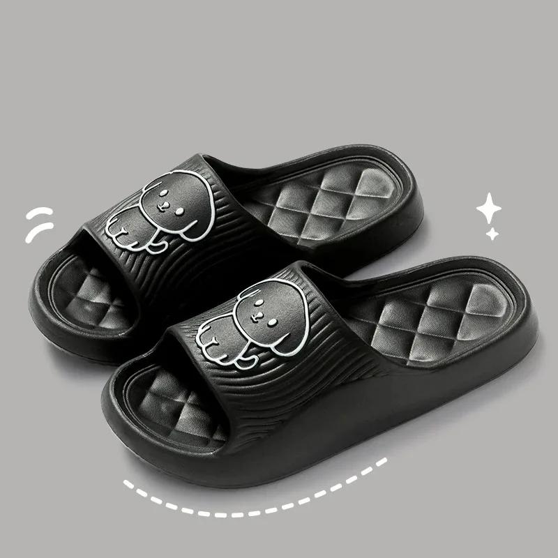 Fashion Cute Couple Pillow Slippers Female Summer Wear 2024 New Bathroom Bath Non-slip Indoor Home Eva Thick Bottom Sandals