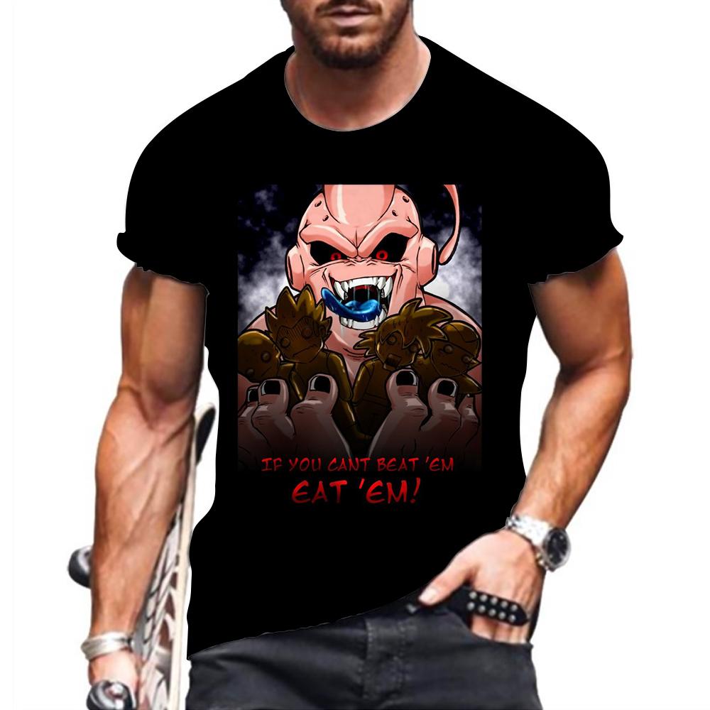 2026 Majin Buu T Shirt for Men Dragon Ball Z Short Sleeve Clothes Men's T-shirt S-6XL Goku Oversized Shirts Anime Super Saiya