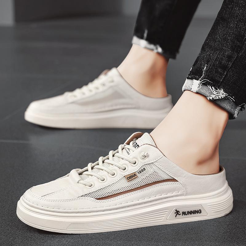 Fashion Summer The New 2024 Mesh Cloth Shoes for Men Men's Toe Cap Slippers Outdoor Casual Shoes Canvas Slippers All-match Net Shoes