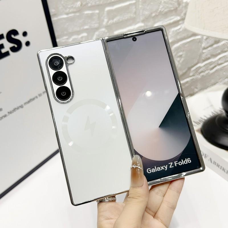 Case Galaxy Z Fold 8/7/6/W25 Magnetic Wireless Charging Plated AG Ultra-Thin Cover X6