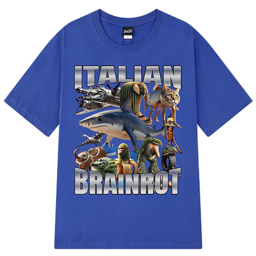 Italský Brainrot Tralalero Tralala Tung Tung Tung Sahur Bombardiro Krokodýl Vtipné Meme Tričko Pánské Dámské Módní Volná Trička