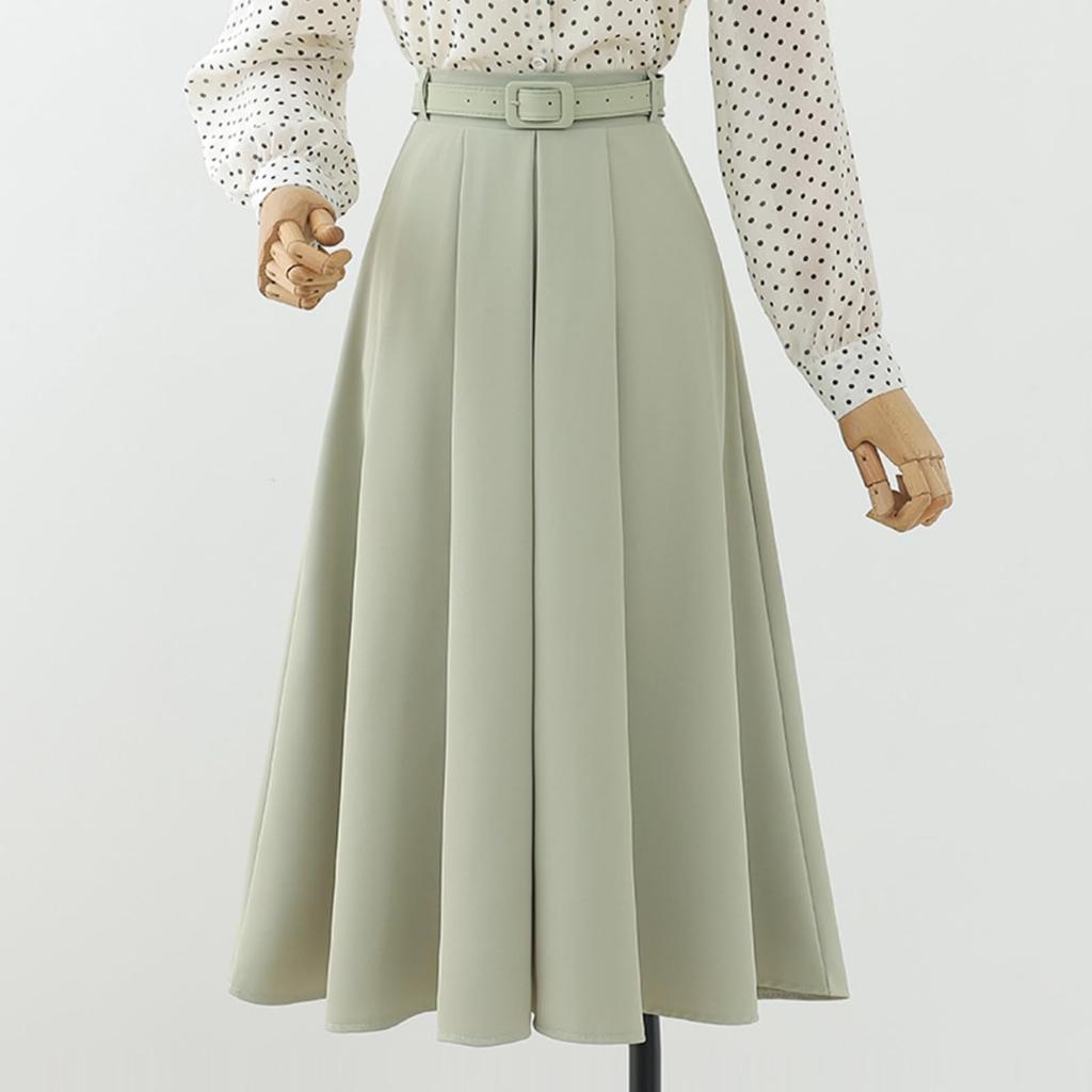 KANO SEIKA Saia Plissada Evase Abaixo do Terno Plus Alta Adequada para o Dia a Dia Cor Sólida Saia Feminina, Saia, Joelho, Linha A, Saia, Roupa de Baixo para Meninas,