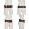 Retro Studded Wide Belt for Women And Lady 7.5cm Width PU Leather Waist Strap with Metal Rivets for Casual Outfits