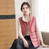 Women Light Weight Thermal Seamlessly Sleeveless Stand Collar White Duck Down Jacket All Match Reversible Chic Vest