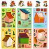 6 Pictures/package of Small House Face Change Stickers for Boys and Girls Children DIY Handmade Puzzle Small House Puzzle Stickers