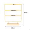 Earring Holder Stand 3 Tier Rectangular with Wood Base Versatile Jewelry Towel Elegant Durable