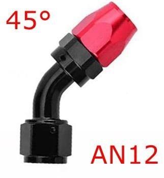 Universal AN4/AN6/AN8/AN10/AN12 Straight 0 45 90 Degree Oil Fuel Swivel Hose End Fitting Oil Hose End Adaptor Kit Black Red