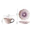 300ML European Ceramic Coffee Cup Saucer Flower Shape Mug Delicate Flower Afternoon Tea Flower Tea Coffee Cup Breakfast Milk Mug