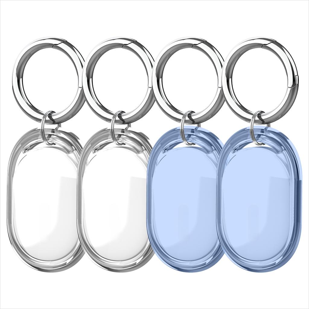 4Pack Waterproof TPU Case For Xiaomi Tag, Full Body Holder Keychain, Anti-Scratch Cover for Xiaomi Tag, Luggage, Pet Collar, Car Key