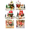 Christmas Scene Illuminated Figurine Miniature Tabletop Decoration for Home or Garden Decor Good Craftsmanship Multifunctional