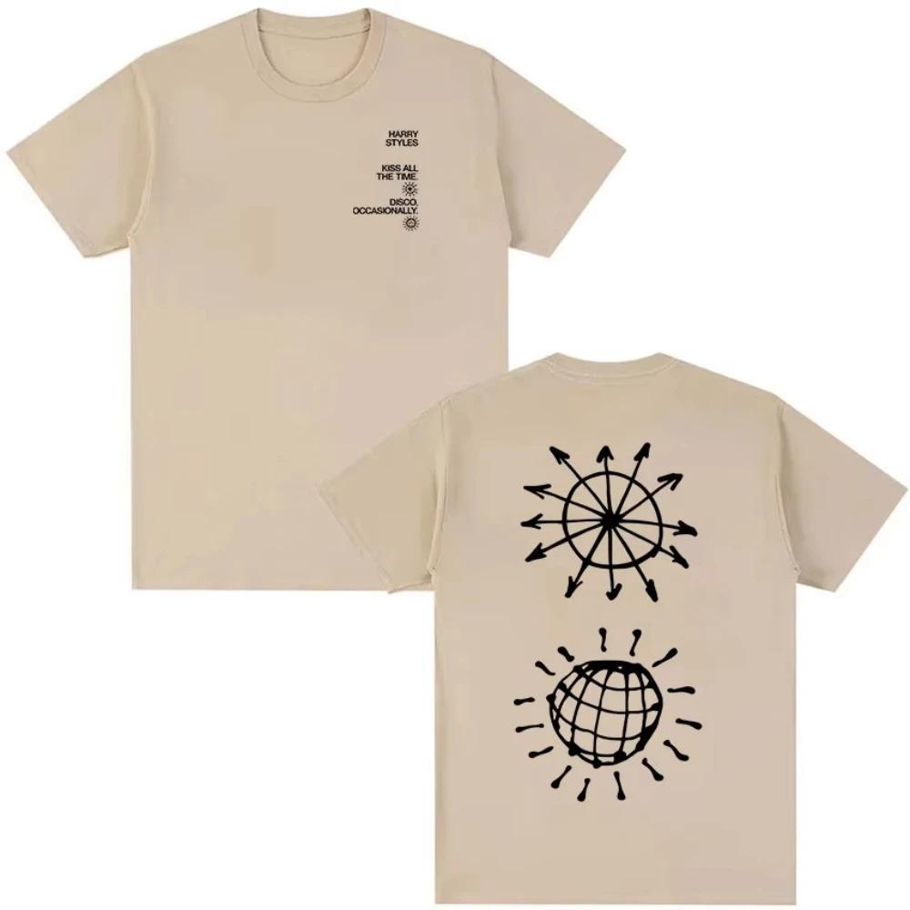 Unisex Women Fashion Oversized Cotton T-shirts Harry Styles Kiss All The Time Disco Occasionally Tour 2026 Print Streetwear Tshirt
