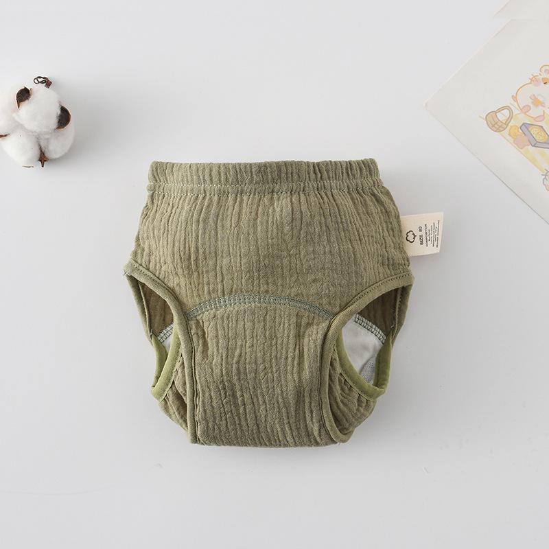 Korean Style Winged Baby Gauze Pull-up Pants: Pure Cotton Diaper Cover & Training Pants