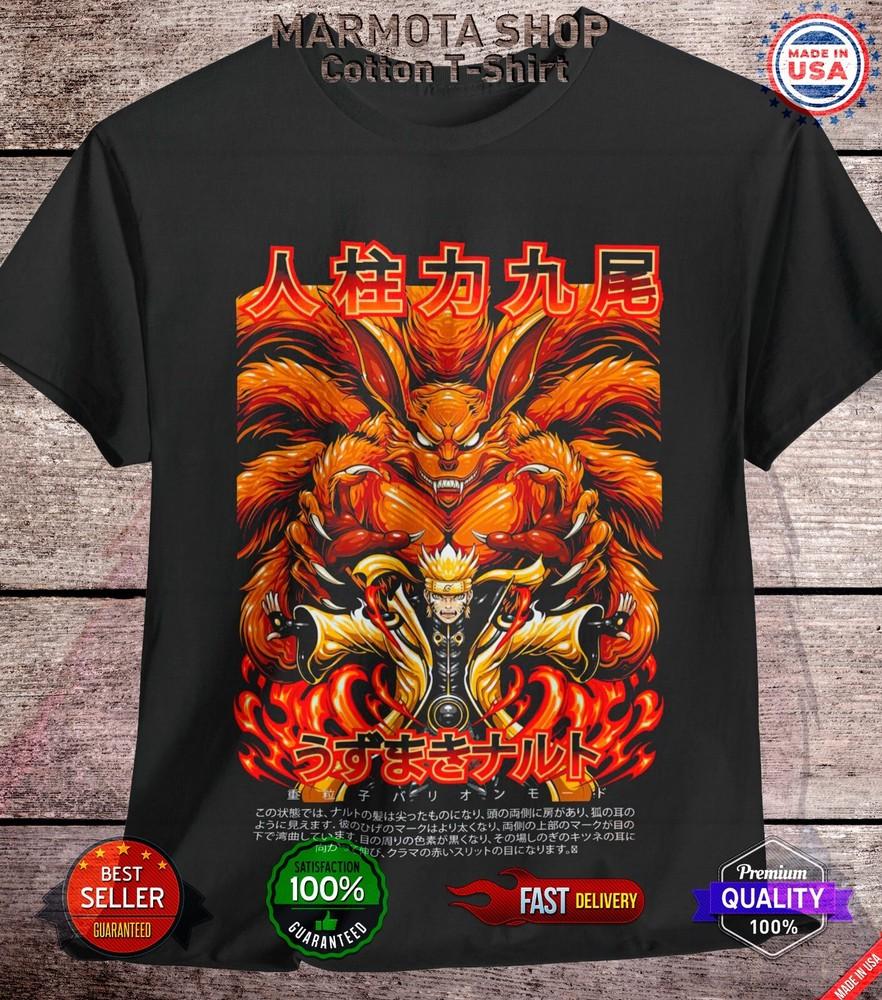 

Naruto Shirt Shippuden Uzumaki Kyubi Kurama Anime Unisex Tee T-Shirt All Size L