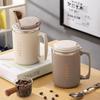 480ML 304 Stainless Steel Coffee Cup Double-Wall Insulated Mug With Spoon&Straw Reusable Sealed Thermal Cup For Student Adult