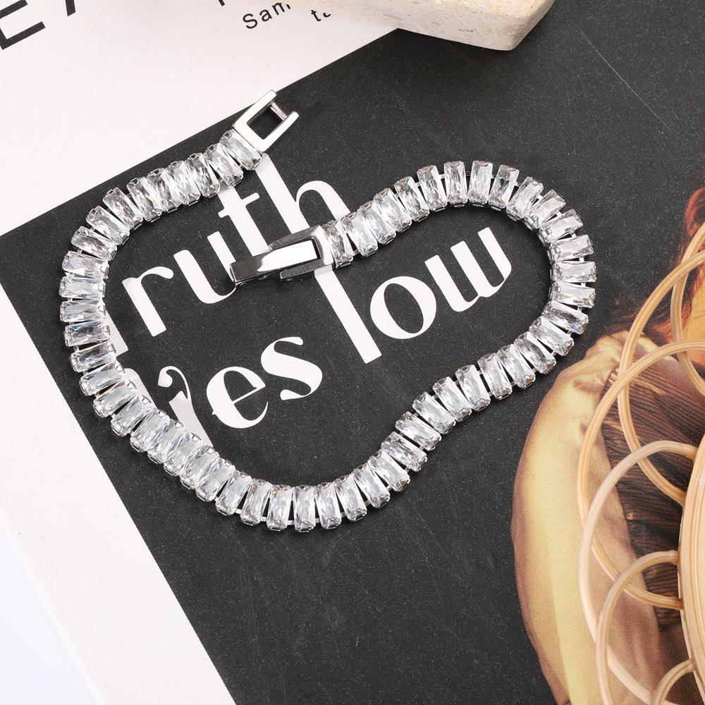 Stainless Steel Zircon Unisex Bracelet - European & American Style