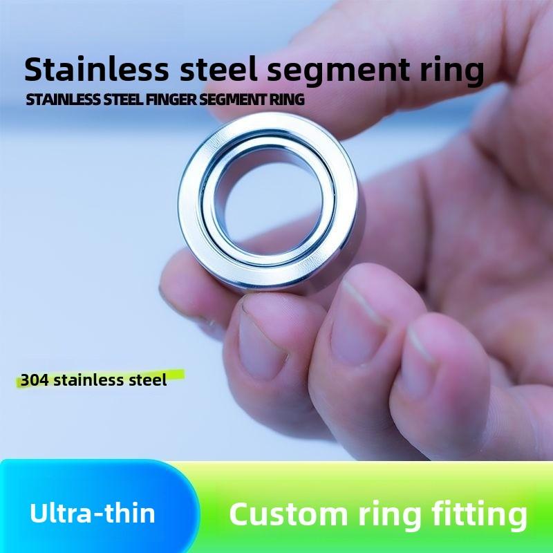 Stainless Steel Paragraph Ring Finger Gyro Finger Warp Wheel Decompression Ring Numerical Control Seiko