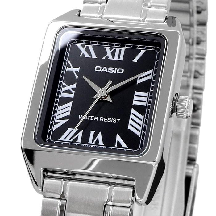 [Casio] Standard Analog Damenuhr LTP-V007D-1B Schwarz Silber Metallarmband