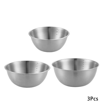 Juego de 3 recipientes para alimentos de acero inoxidable, vajilla de cocina dorada y plateada, juego de cuencos para mezclar
