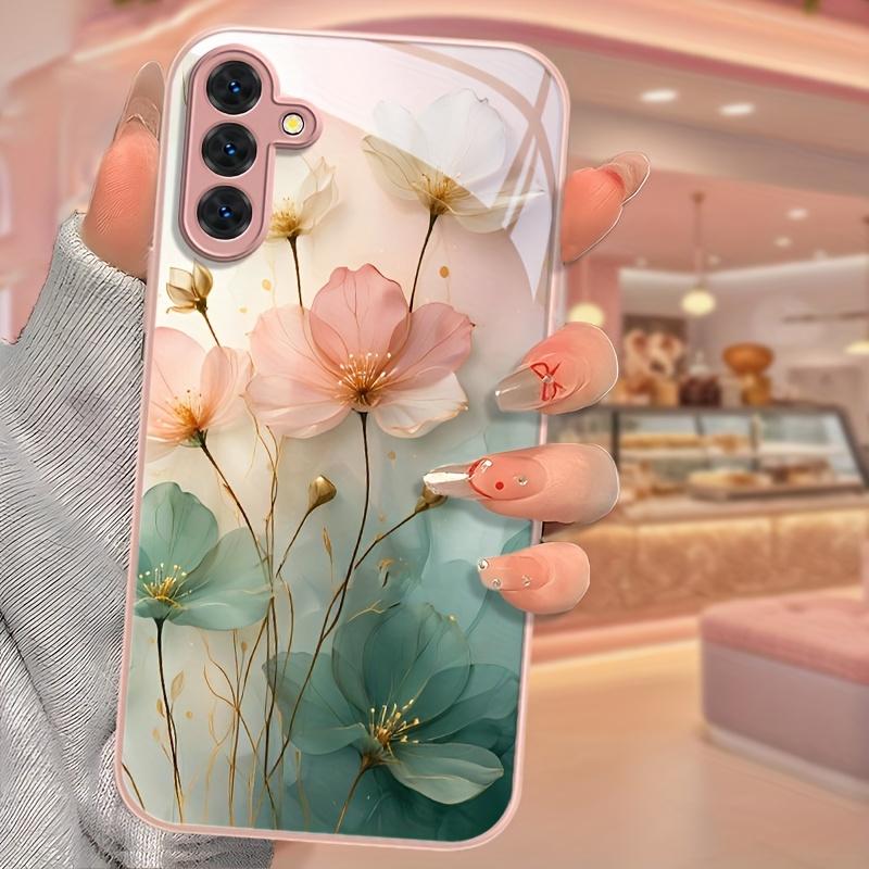 Exquisite Metalllack-Gehärtetes-Glas-Handyhülle für Samsung Galaxy S26 S25 S24 S23 S22 S21 S20fe/plus/ultra Hartschalen-Rückseite
