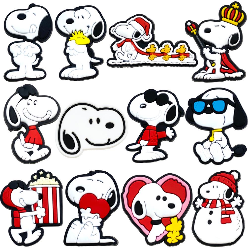 

Snoopy PVC Shoe Charms: 12 Soft Rubber Detachable Decorative Buckles