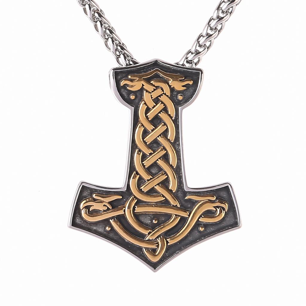 JeweBella Collier Viking Pendentif arteau de Thor Hoe Acier