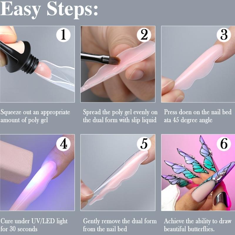 150pcs Butterfly Design Nail Molds with Multiple Sizes Ballet and Chinese Styles Artifical for Nail Artists and Salon