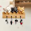 Space Saving Wall Mounted 2D Cat Sign Sleeping Kitten Key Holder Faux Log Frame Entryway Home Decor Cat Lover Holiday Gift