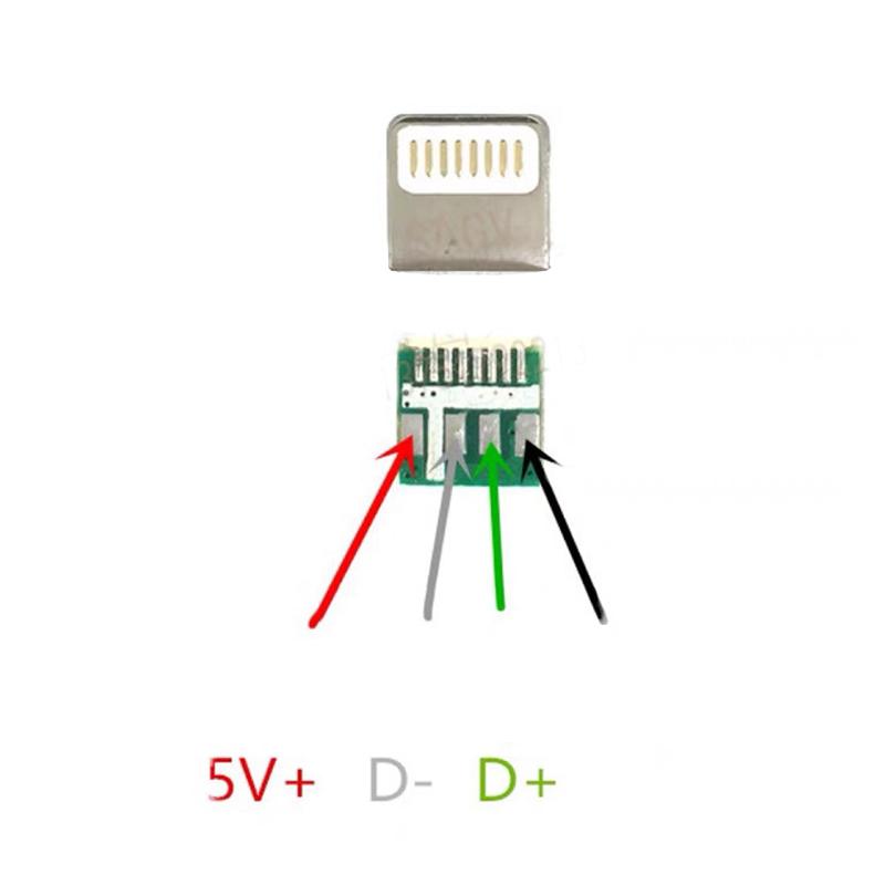 Lighting Chip Fast Charging Plug Diy Only Charging Connector Male Mobile Phone