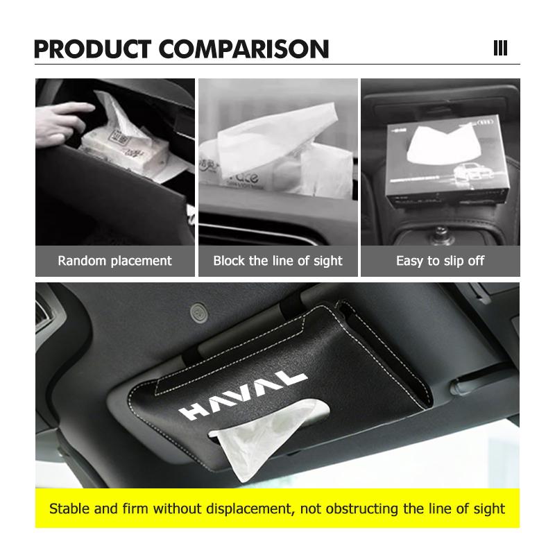 Car Tissue Box Seat Back Sunshade Hanging Tissue-Bag Buckle Strap For Haval H6 F7 H9 H2 Jolion F7X F7H H5 H7 H2S H8 H3 H4 H1 F5