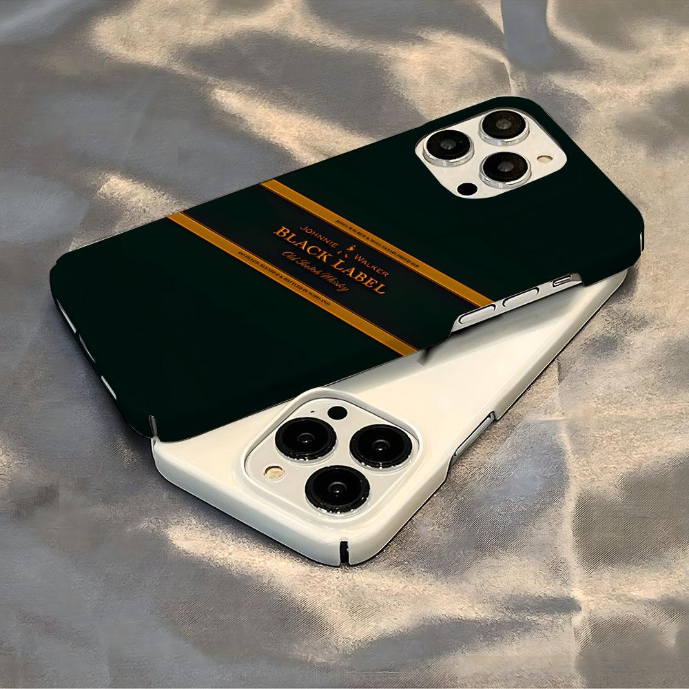 Johnnie Walker Logo Phone Case Luxury For IPhone 16 15 14 13 12 11 Plus Pro Max Mini Glossy HD Hard Film Shell Cover iPhone 13 Pro