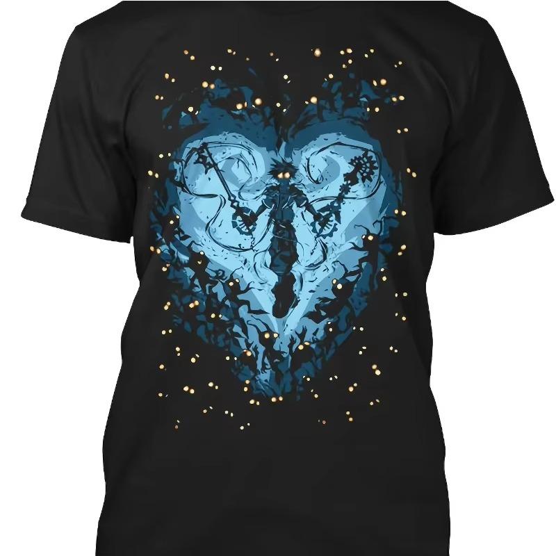 ZX Summer Bestseller Kingdom Hearts Graphic Tshirt  Official Game Character Design Heartshaped Pattern  Womens Cotton Shirt S