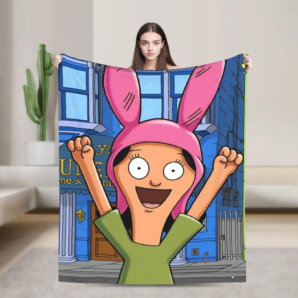 Super Soft B-Bob Burgers Thanksgiving Throw Blanket Premium Flannel Fleece Lightweight Bed Blanket Warm Plush Bedspread
