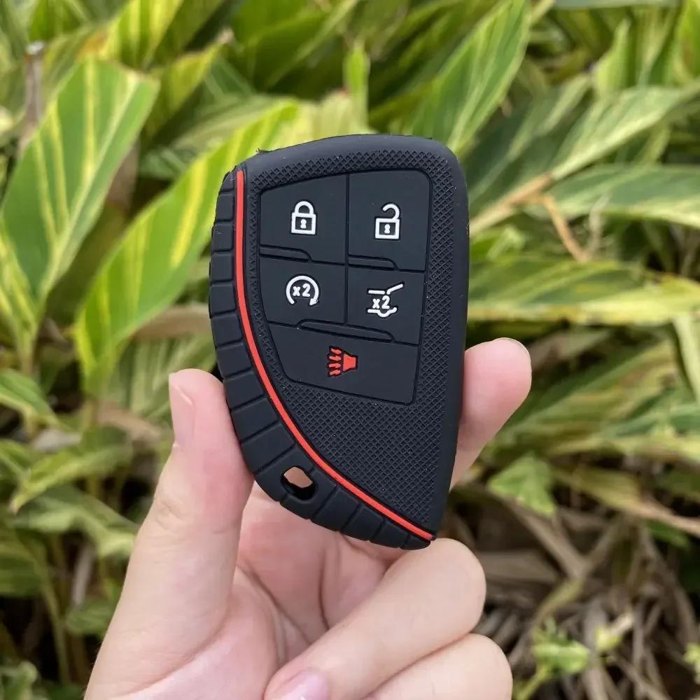 

Для Buick Envision S Plus Chevrolet Suburban Tahoe GMC Yukon Sierra 1500 Denali 5 кнопок Силиконовый чехол для ключа автомобиля чехол брелок чёрный