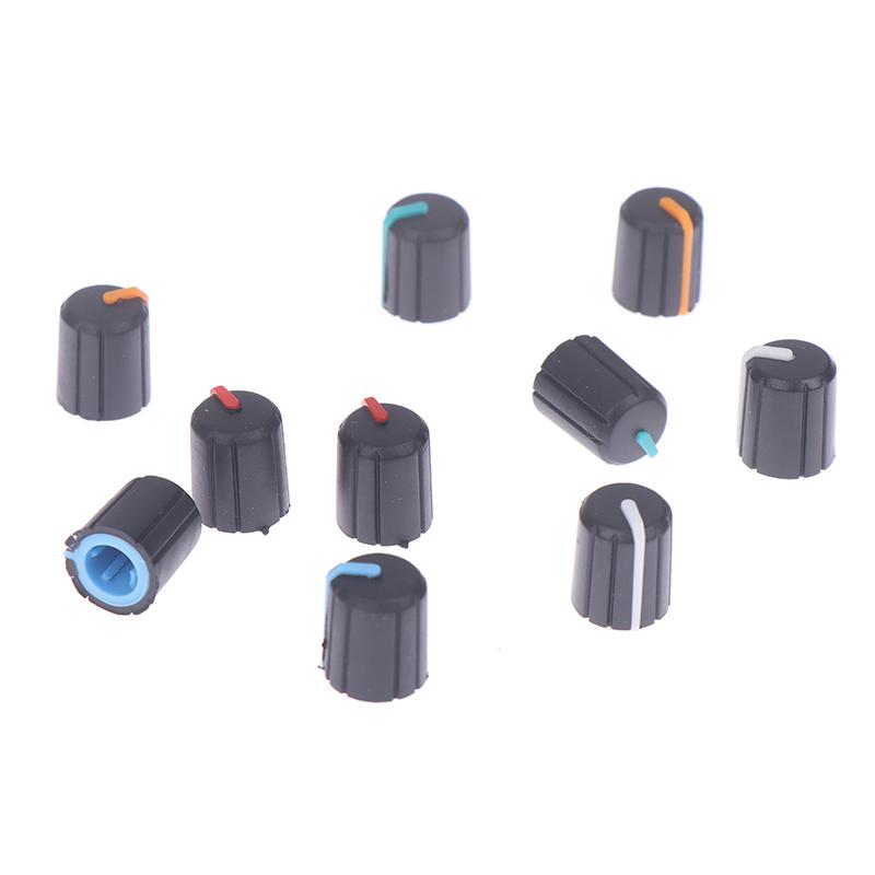 10Pcs Soft Rubber Half Shaft Knob Potentiometer Knob 180 Degree D-Shaped Knob