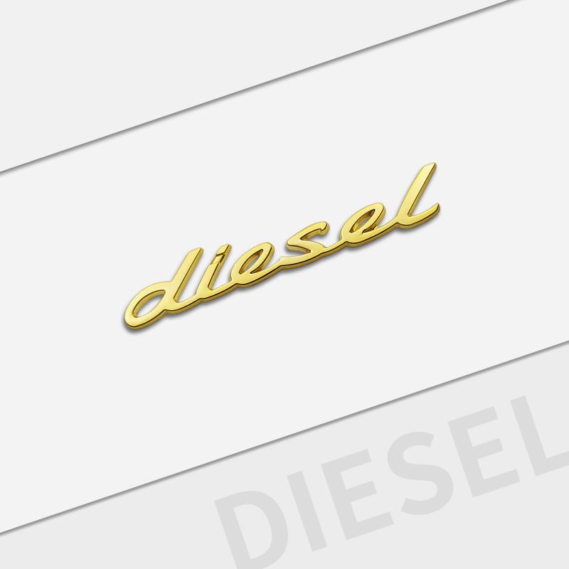 For Mercedes Diesel Letter Emblem Logo Land Rover Toyota Nissan Auto Metal Car Styling 3D Badge Decals Trunk Sticker Accessories