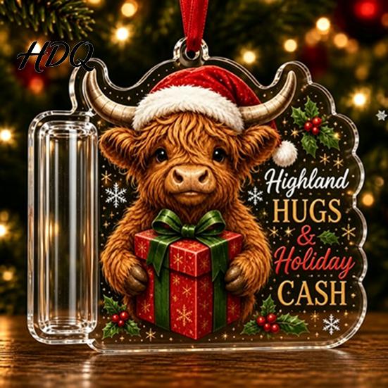 Holiday Gift Money Holder Christmas Ornament Cash Tree Hanging Decoration Creative Ideas Storage Merry Pendant for Party Decor Decorative Keepsake