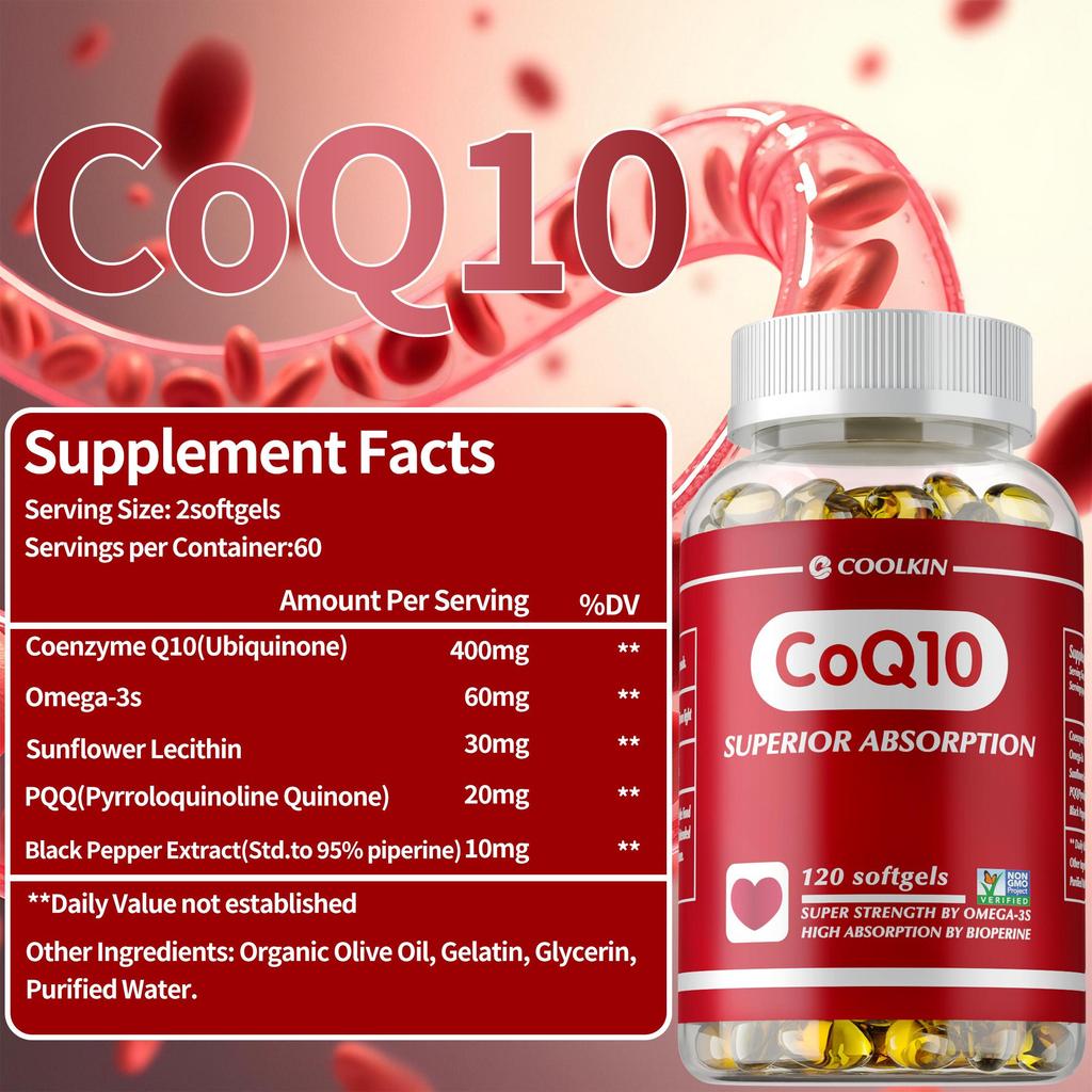 Coolkin - Coenzyme Q10 Capsules - Heart Health - Antioxidant