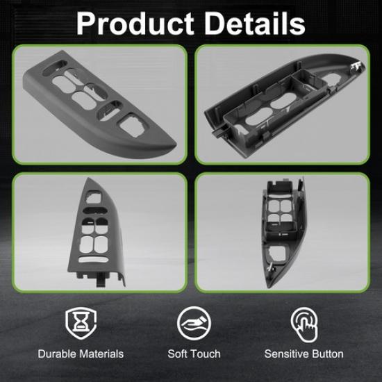 Front Left Window Switch Panel Bezel For Ford F-150 2001-2003 Gray YL3Z14525AAC