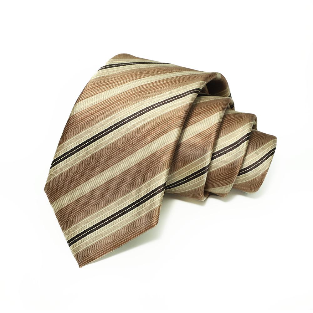 Corbata de Jacquard Rayada para Hombre, Atada a Mano, Poliéster, 8cm, Accesorio Formal de Negocios de Alta Gama