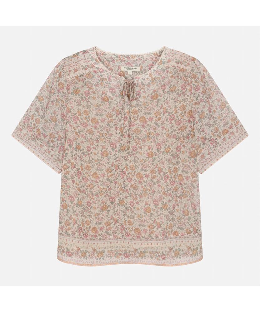 THURSDAY ISLAND Flower Border Chiffon Blouse_T264Mbl239W