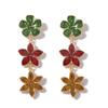 Christmas fashion festive alloy splicing flower pendant earrings, versatile niche daily models