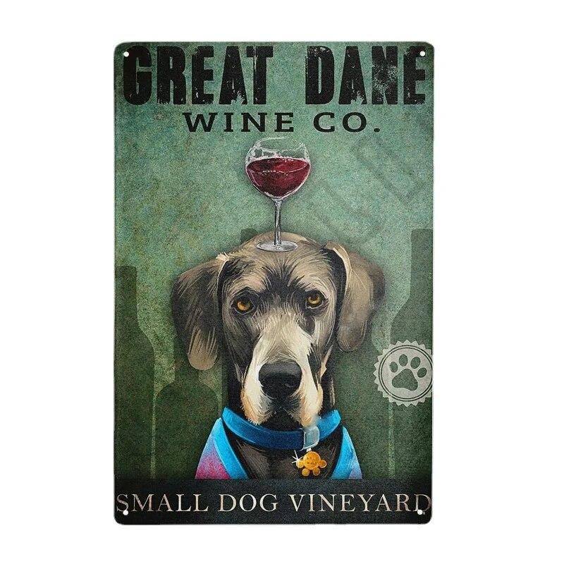 Funny Great Dane Metal Vintage Tin Sign Poster Cafe Bar Living Room Coffee Bar Club Kithchen Bathroom Kitchen Home Decor Gift